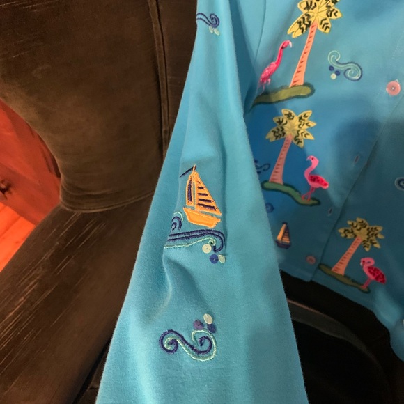 Michael Simon cotton knit button front top cardigan. Look at all photos. - Picture 2 of 9